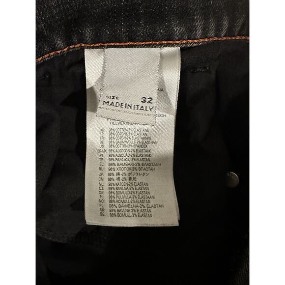 Diesel Jeans Mens 32x32 Black Denim D-Fining Italian Selvedged Button Repairable - Picture 9 of 16